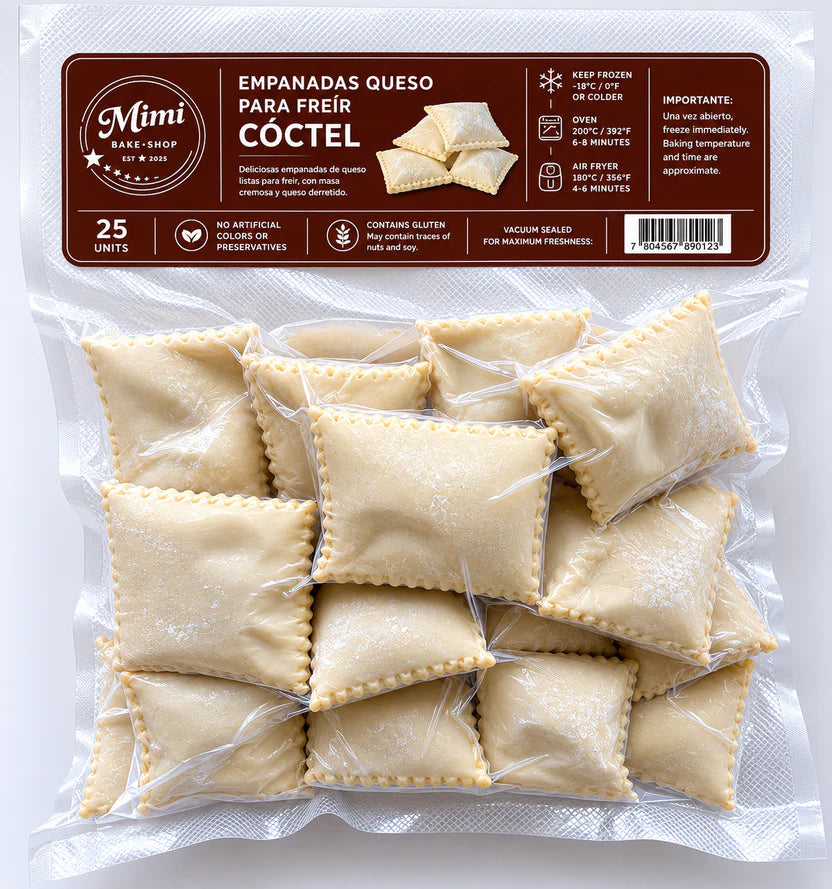 Empanadas queso (cheese)  coctel size  - 25 UNITS